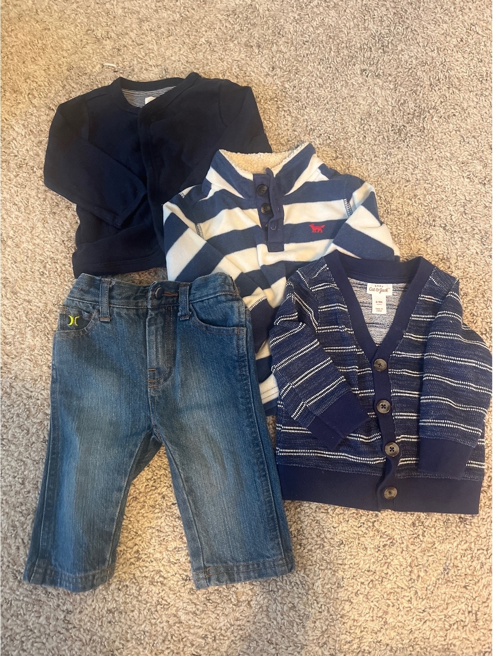 Baby Boys 6-9 Months Fall Capsule - Sweaters, Jeans, and Cardigan
